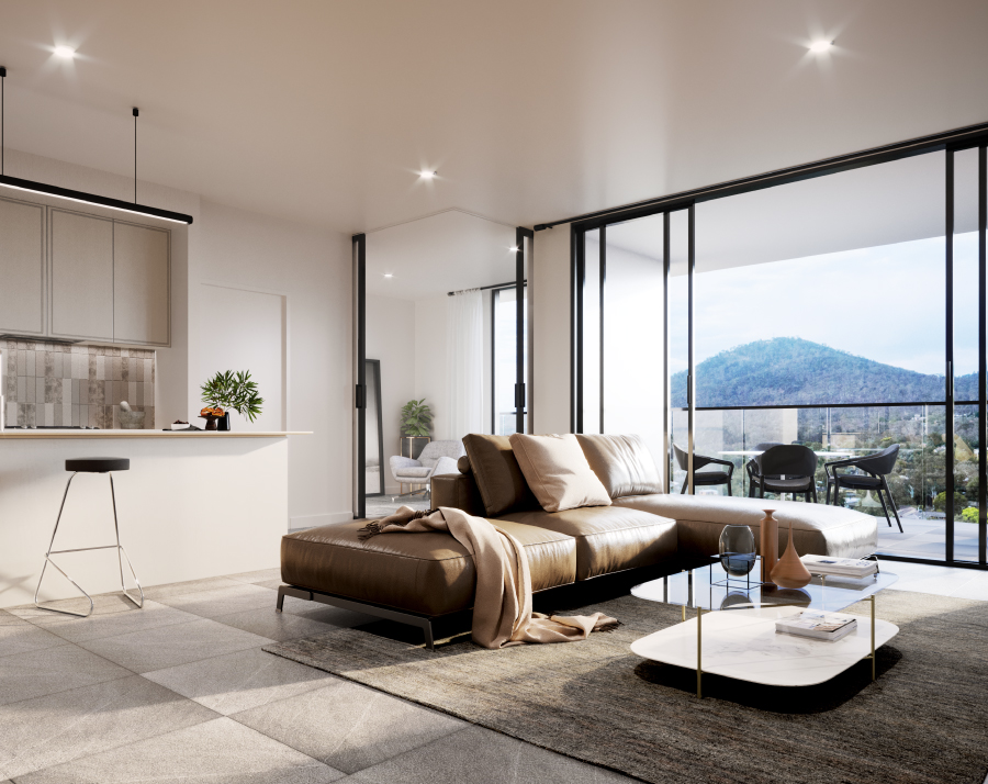 Seventy One living room with abundant natural light.