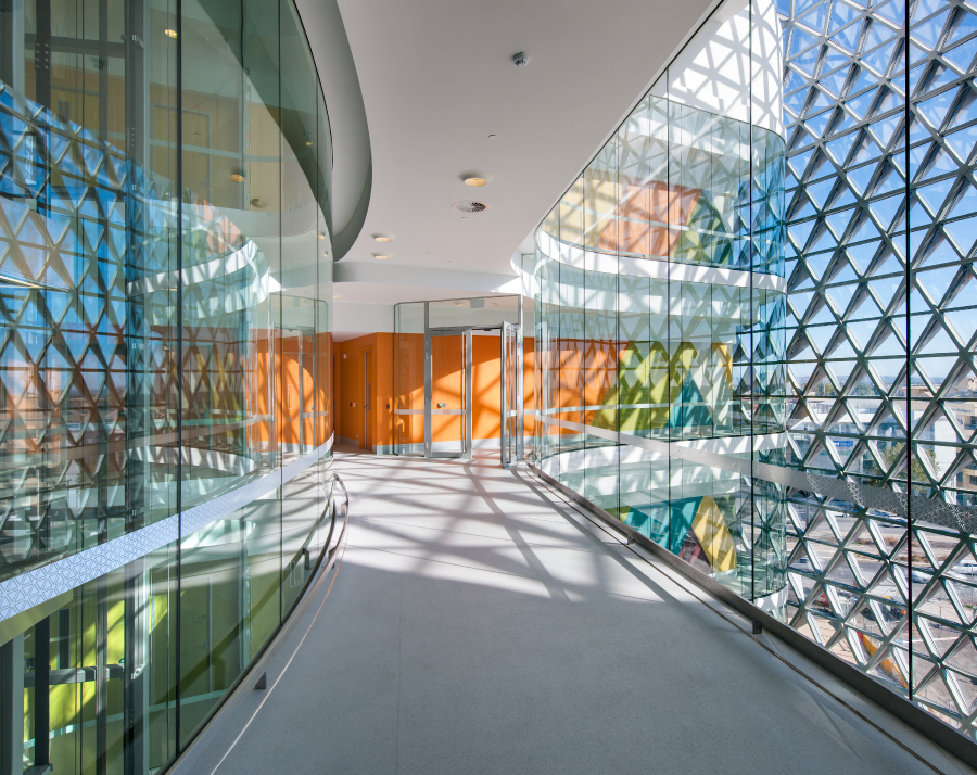 South Australian Health and Medical Research Institute (SAHMRI) boasts a unique diagrid facade for maximum natural light