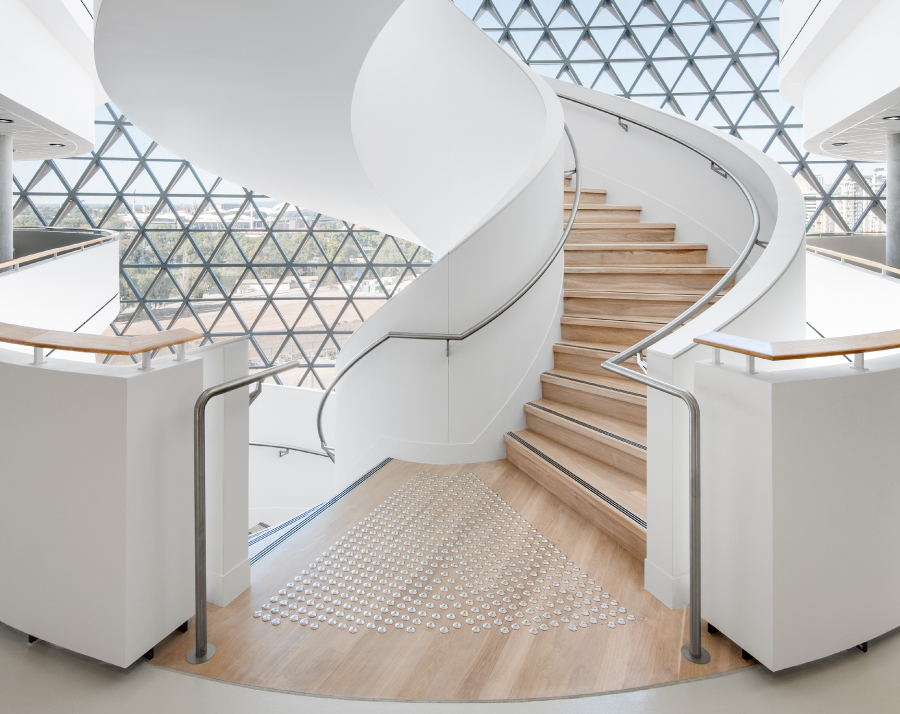 South Australian Health and Medical Research Institute (SAHMRI) incorporates circular wooden staircases throughout